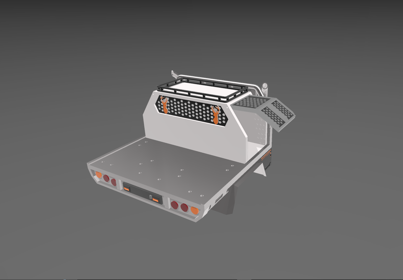 1/10 Single cab tray with exhaust stacks