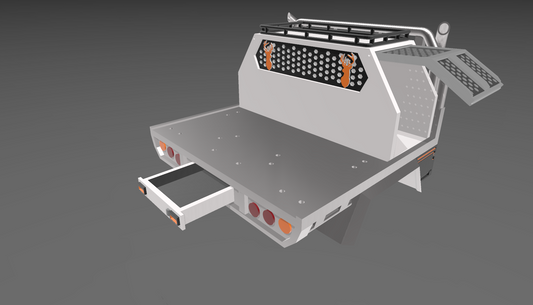 1/10 Single cab tray with exhaust stacks