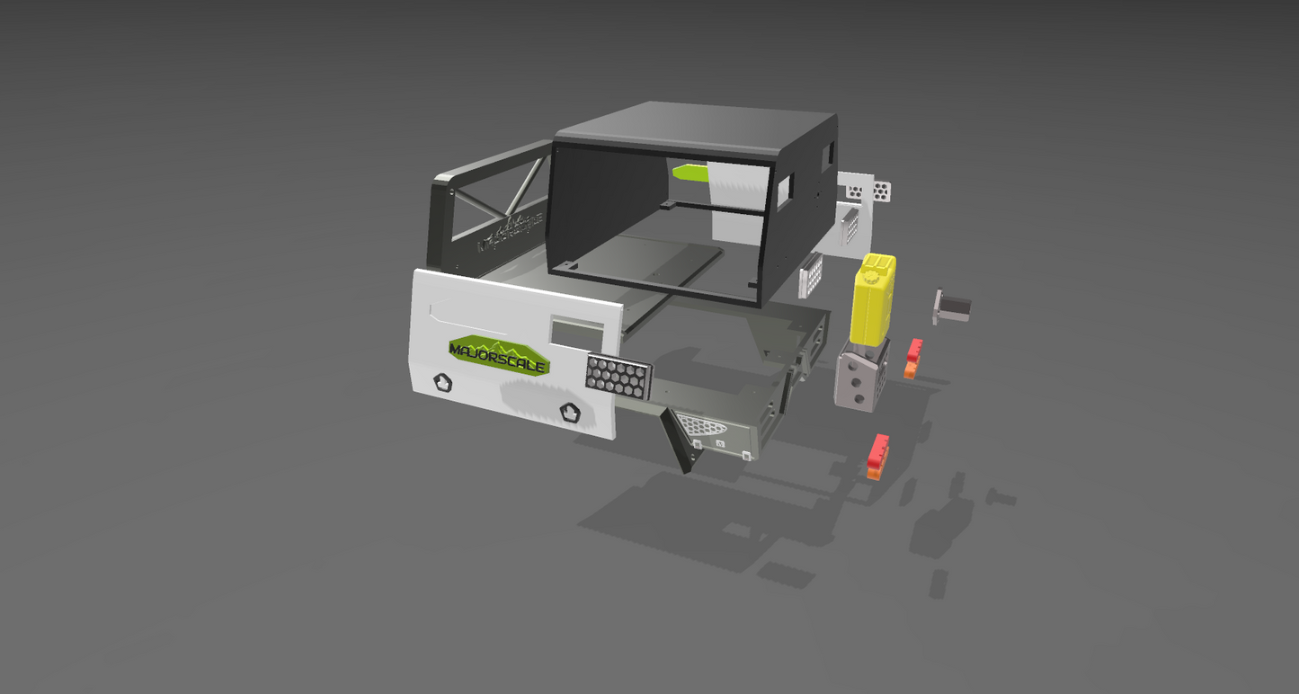 1/10 Variable size Dual-cab Tray with Canopy