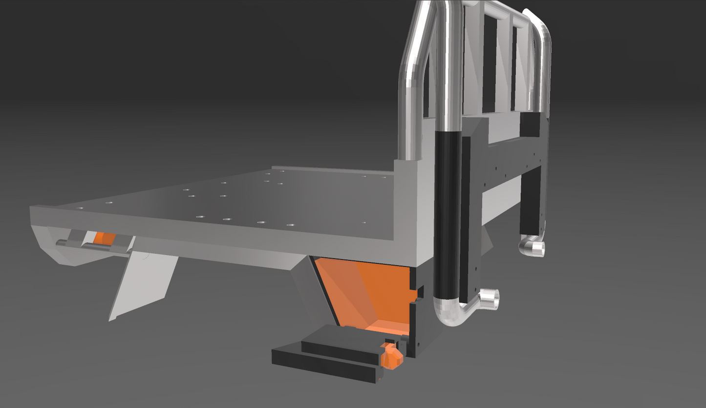 1/10 Single cab tray with exhaust stacks