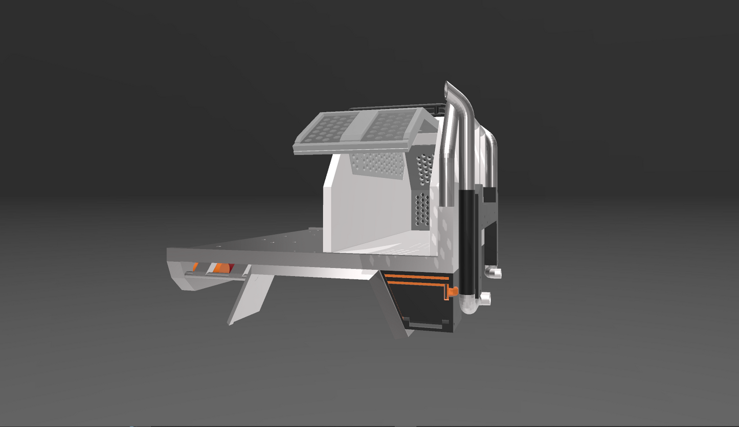 1/10 Single cab tray with exhaust stacks