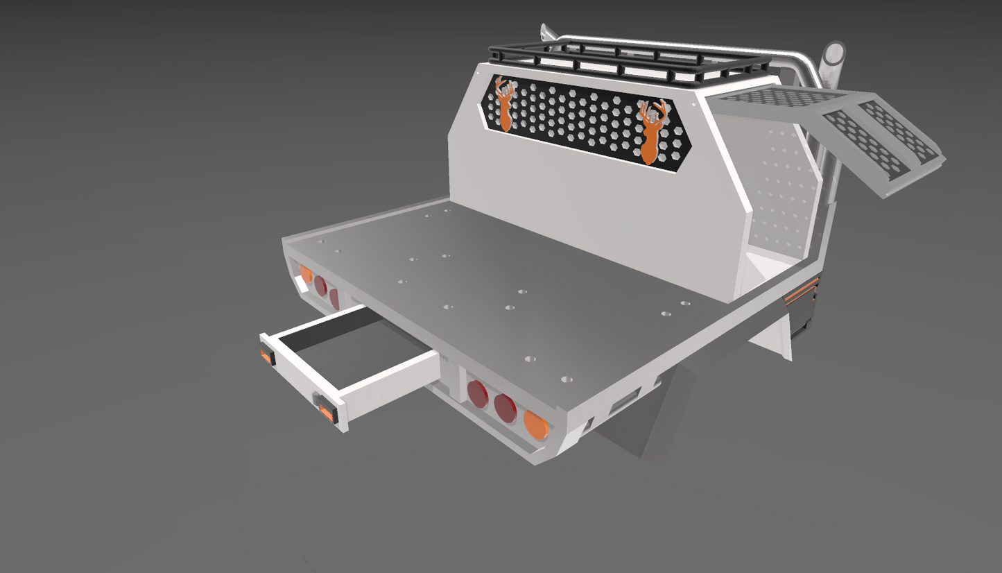 1/10 Single cab tray with exhaust stacks