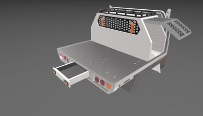 1/10 Single cab tray with exhaust stacks