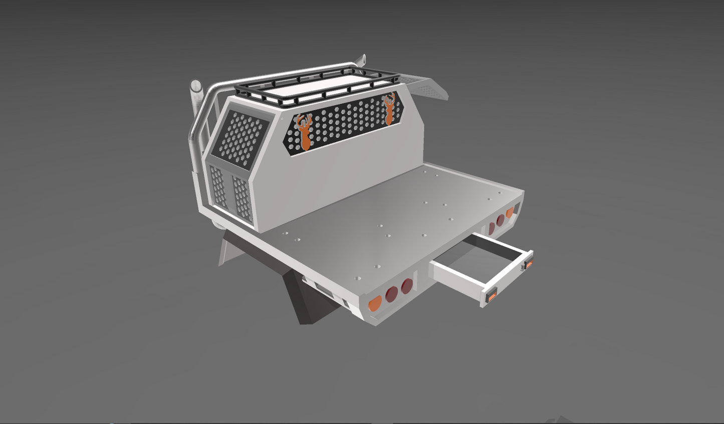 1/10 Single cab tray with exhaust stacks
