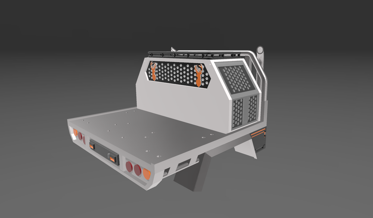 1/10 Single cab tray with exhaust stacks